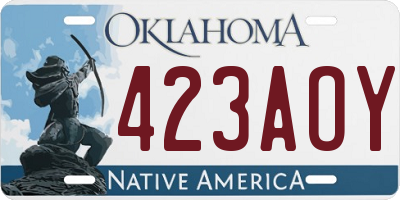 OK license plate 423AOY