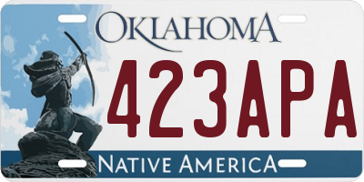 OK license plate 423APA