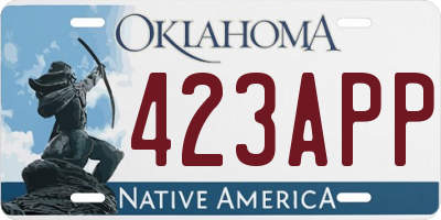 OK license plate 423APP