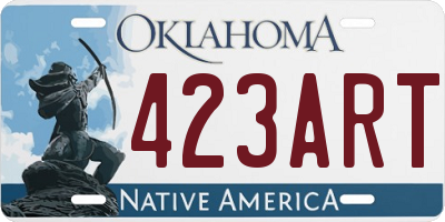 OK license plate 423ART