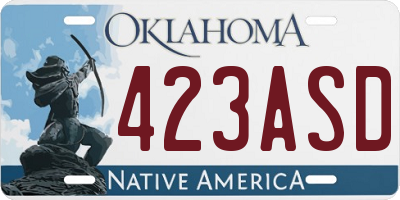OK license plate 423ASD