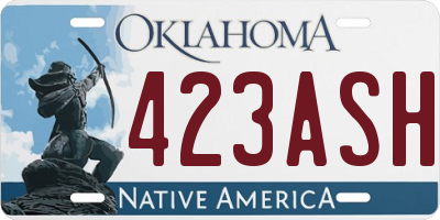 OK license plate 423ASH