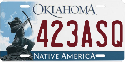 OK license plate 423ASQ
