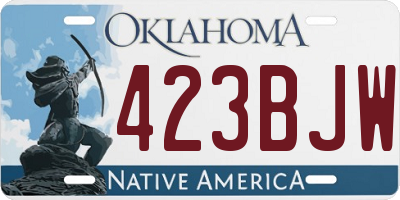 OK license plate 423BJW