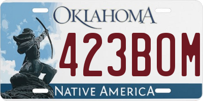 OK license plate 423BOM
