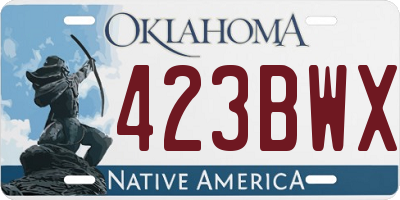 OK license plate 423BWX