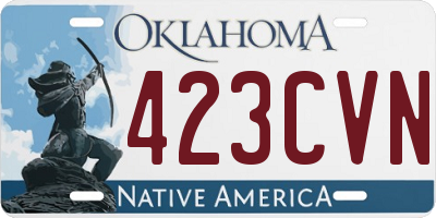OK license plate 423CVN