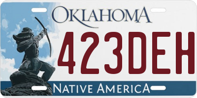 OK license plate 423DEH