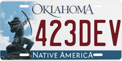 OK license plate 423DEV