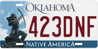OK license plate 423DNF