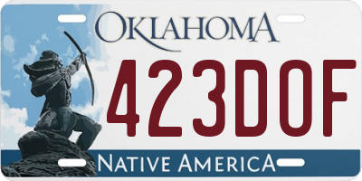 OK license plate 423DOF
