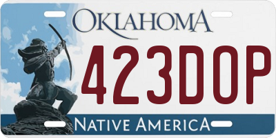 OK license plate 423DOP