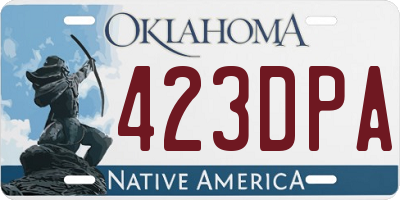 OK license plate 423DPA