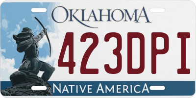OK license plate 423DPI