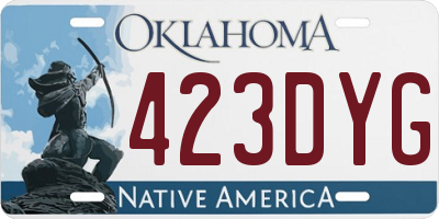 OK license plate 423DYG