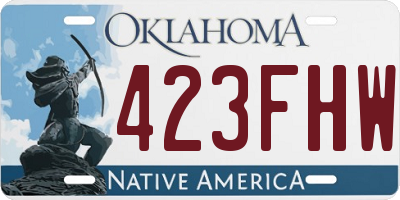 OK license plate 423FHW