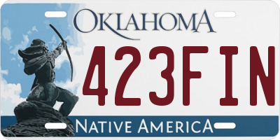 OK license plate 423FIN