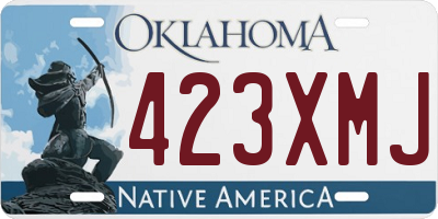 OK license plate 423XMJ
