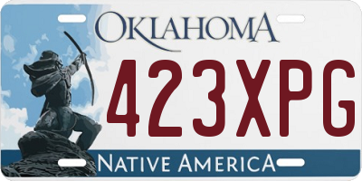 OK license plate 423XPG
