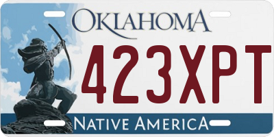 OK license plate 423XPT