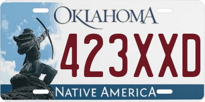 OK license plate 423XXD