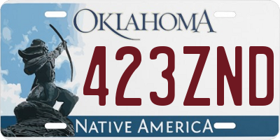 OK license plate 423ZND