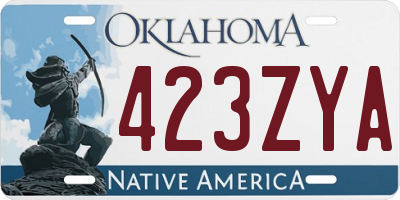 OK license plate 423ZYA
