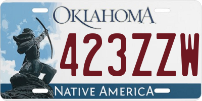 OK license plate 423ZZW