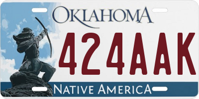 OK license plate 424AAK