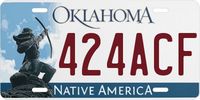 OK license plate 424ACF