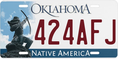 OK license plate 424AFJ