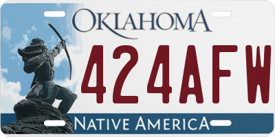 OK license plate 424AFW