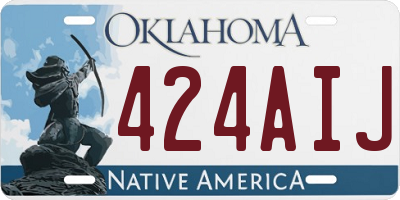 OK license plate 424AIJ