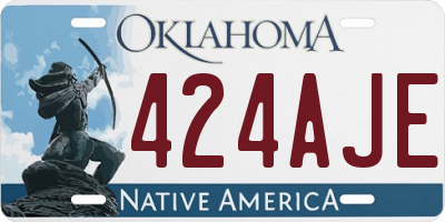 OK license plate 424AJE