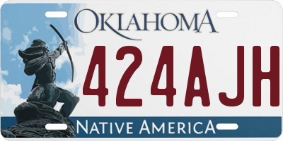 OK license plate 424AJH