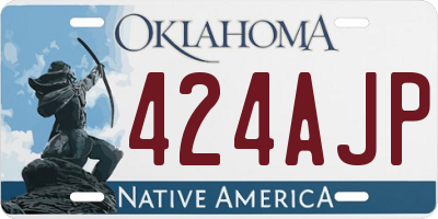 OK license plate 424AJP
