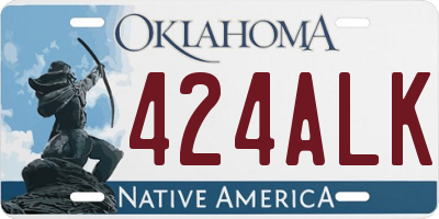 OK license plate 424ALK