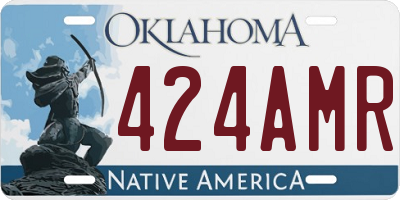 OK license plate 424AMR