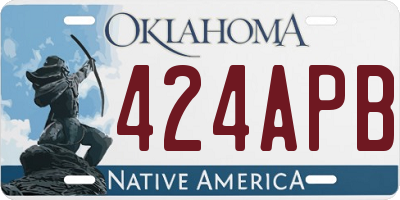OK license plate 424APB
