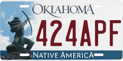 OK license plate 424APF