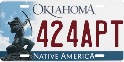 OK license plate 424APT