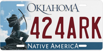 OK license plate 424ARK