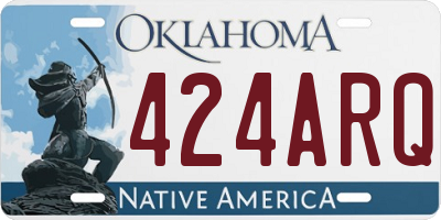 OK license plate 424ARQ