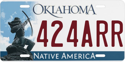 OK license plate 424ARR