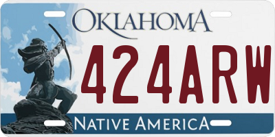 OK license plate 424ARW