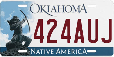 OK license plate 424AUJ
