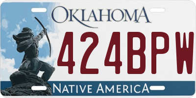 OK license plate 424BPW