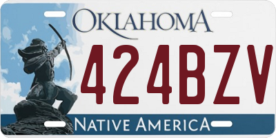 OK license plate 424BZV