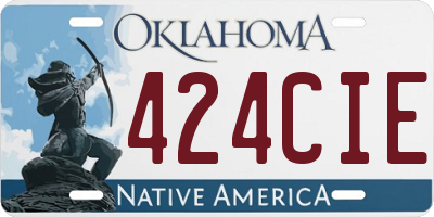 OK license plate 424CIE