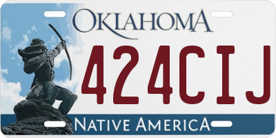 OK license plate 424CIJ